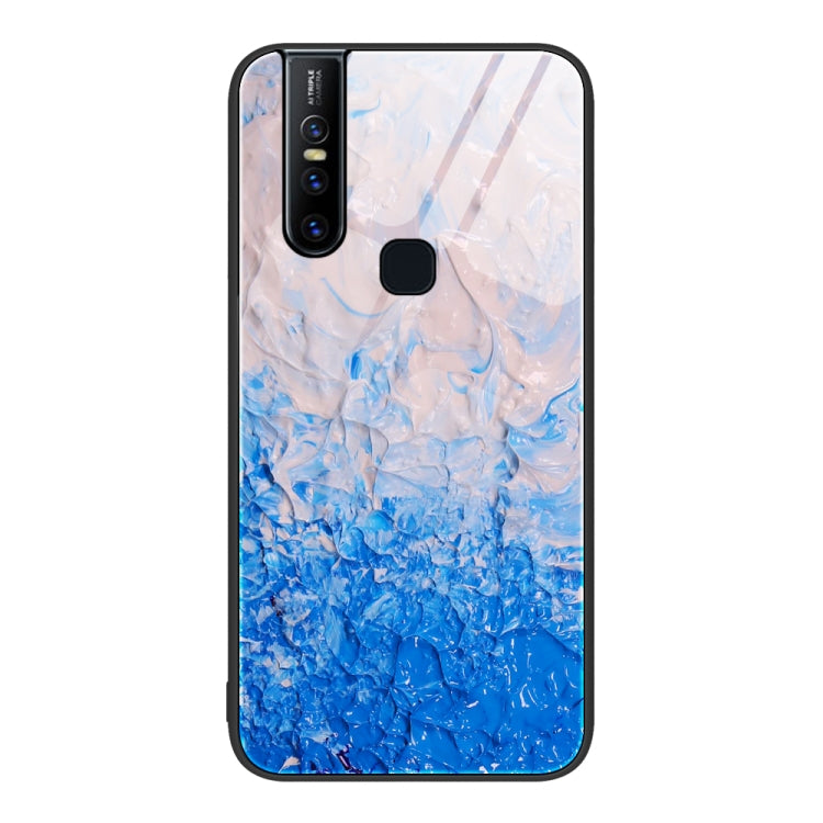 For vivo V15 Marble Pattern Glass Protective Phone Case