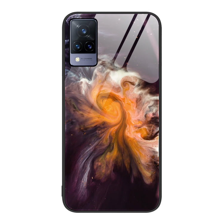 For vivo V21 Marble Pattern Glass Protective Phone Case