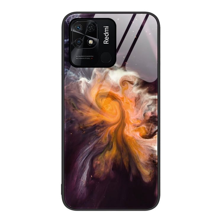 For Xiaomi Redmi 10C Marble Pattern Glass Protective Phone Case