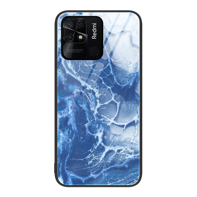 For Xiaomi Redmi 10C Marble Pattern Glass Protective Phone Case