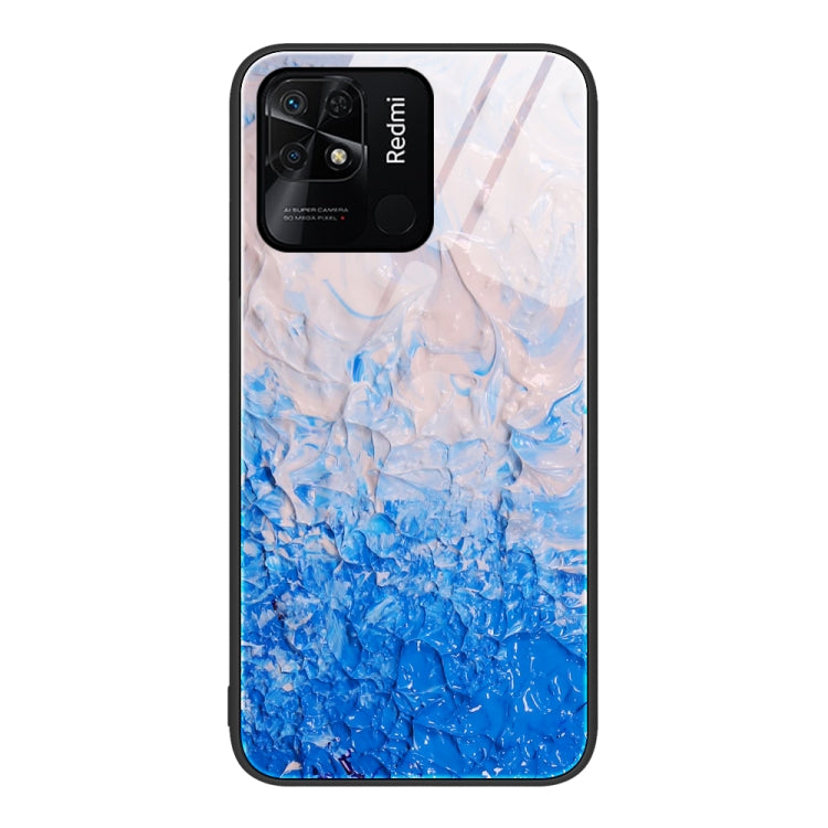 For Xiaomi Redmi 10C Marble Pattern Glass Protective Phone Case