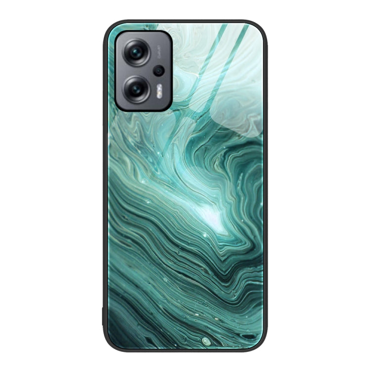 For Xiaomi Redmi Note 11T Pro Marble Pattern Glass Protective Phone Case