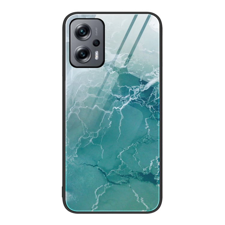 For Xiaomi Redmi Note 11T Pro Marble Pattern Glass Protective Phone Case