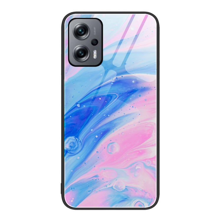 For Xiaomi Redmi Note 11T Pro Marble Pattern Glass Protective Phone Case