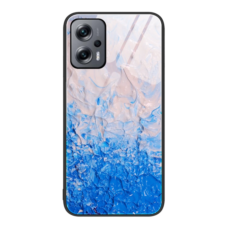 For Xiaomi Redmi Note 11T Pro Marble Pattern Glass Protective Phone Case