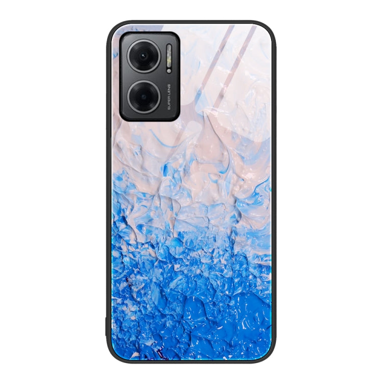For Xiaomi Redmi Note 11E Marble Pattern Glass Protective Phone Case