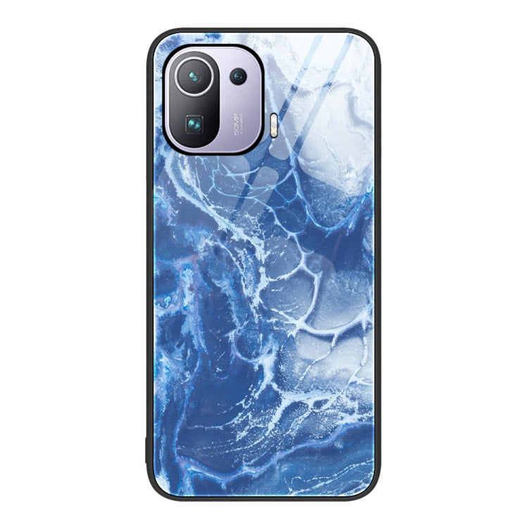 For Xiaomi Mi 11 Pro Marble Pattern Glass Protective Phone Case