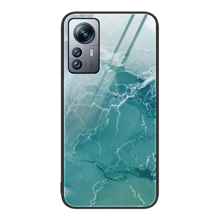 For Xiaomi 12 Pro Marble Pattern Glass Protective Phone Case
