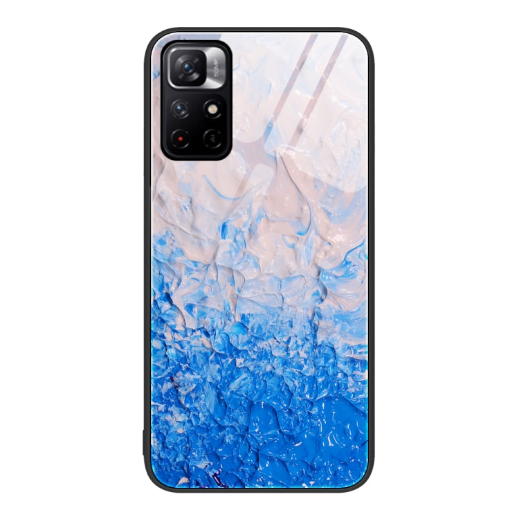 For Xiaomi Poco M4 Pro 5G Marble Pattern Glass Protective Phone Case
