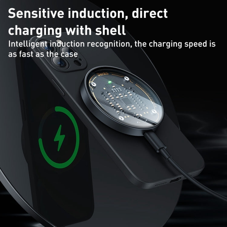 Benks W09 Transparent Magnetic Wireless Charger(Black)