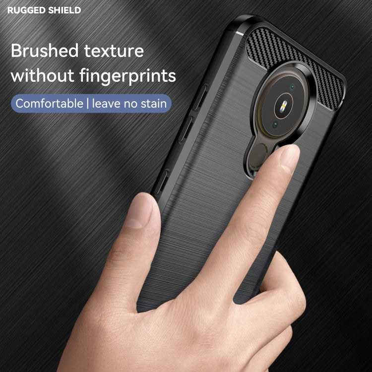For Nokia 1.4 Brushed Texture Carbon Fiber TPU Phone Case