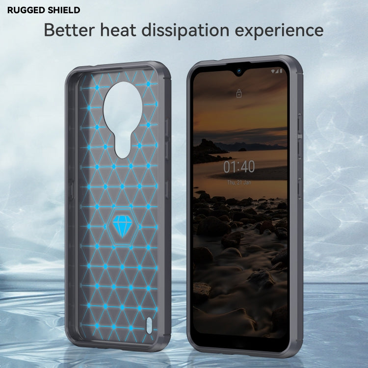 For Nokia 1.4 Brushed Texture Carbon Fiber TPU Phone Case