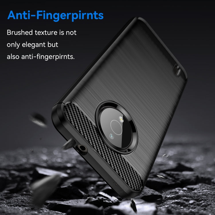 For Nokia C200 Brushed Texture Carbon Fiber TPU Phone Case
