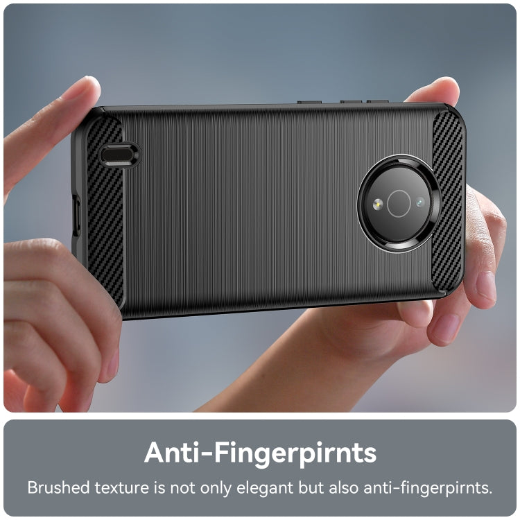 For Nokia C200 Brushed Texture Carbon Fiber TPU Phone Case