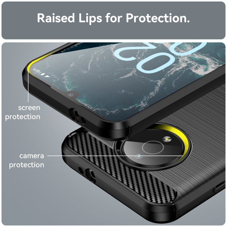 For Nokia C200 Brushed Texture Carbon Fiber TPU Phone Case