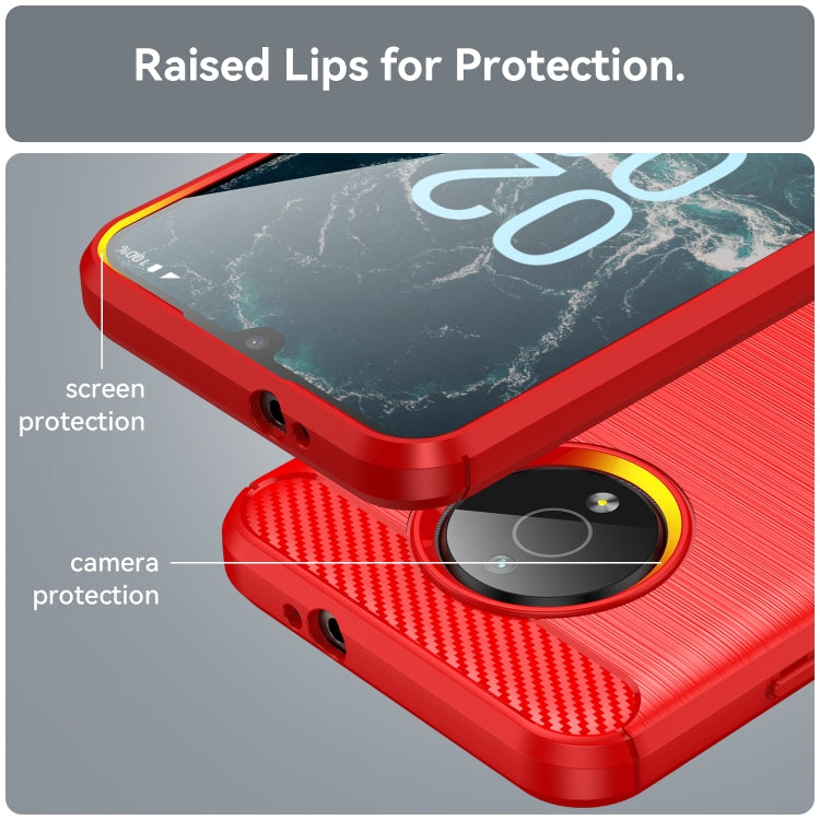 For Nokia C200 Brushed Texture Carbon Fiber TPU Phone Case