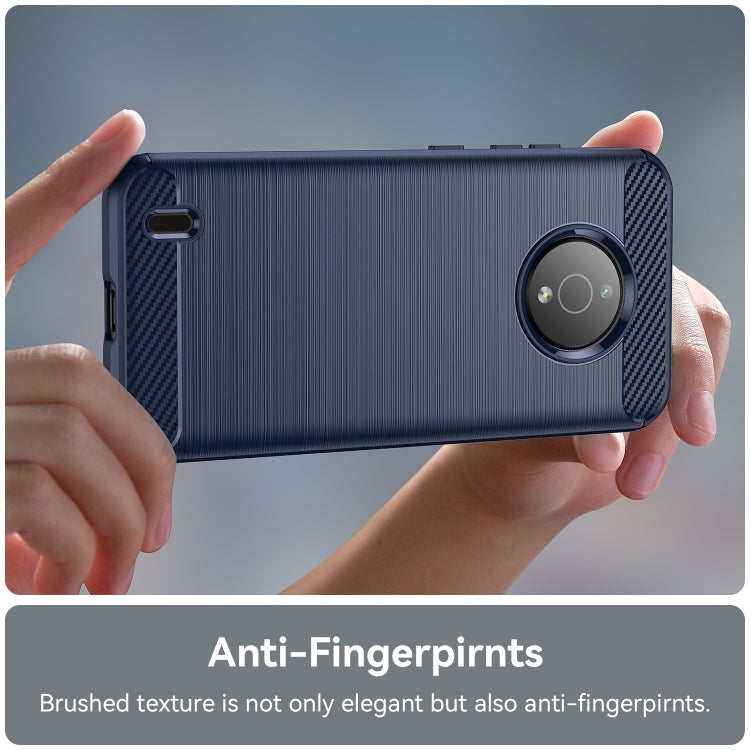 For Nokia C200 Brushed Texture Carbon Fiber TPU Phone Case