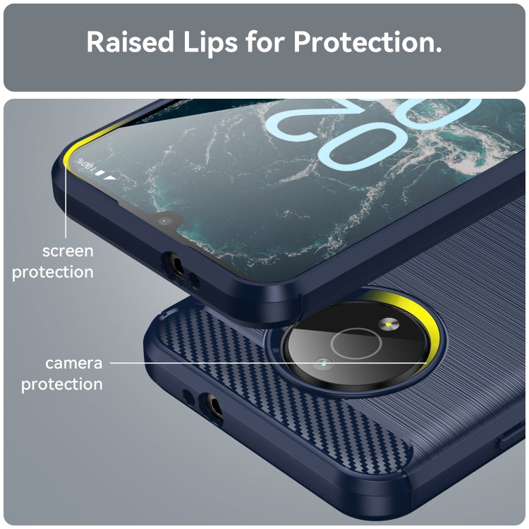 For Nokia C200 Brushed Texture Carbon Fiber TPU Phone Case