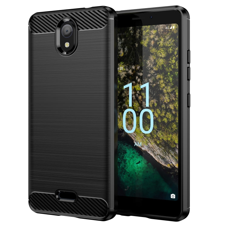 For Nokia C100 Brushed Texture Carbon Fiber TPU Phone Case