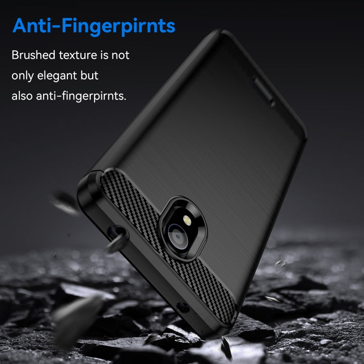 For Nokia C100 Brushed Texture Carbon Fiber TPU Phone Case