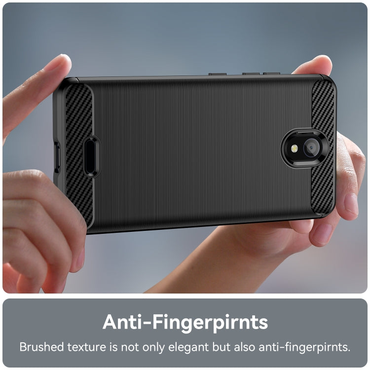 For Nokia C100 Brushed Texture Carbon Fiber TPU Phone Case