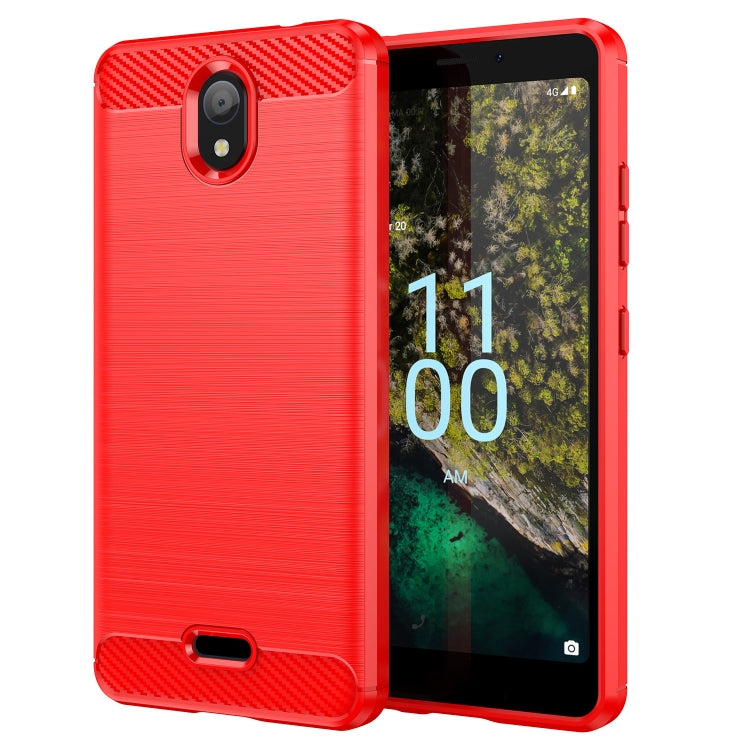 For Nokia C100 Brushed Texture Carbon Fiber TPU Phone Case