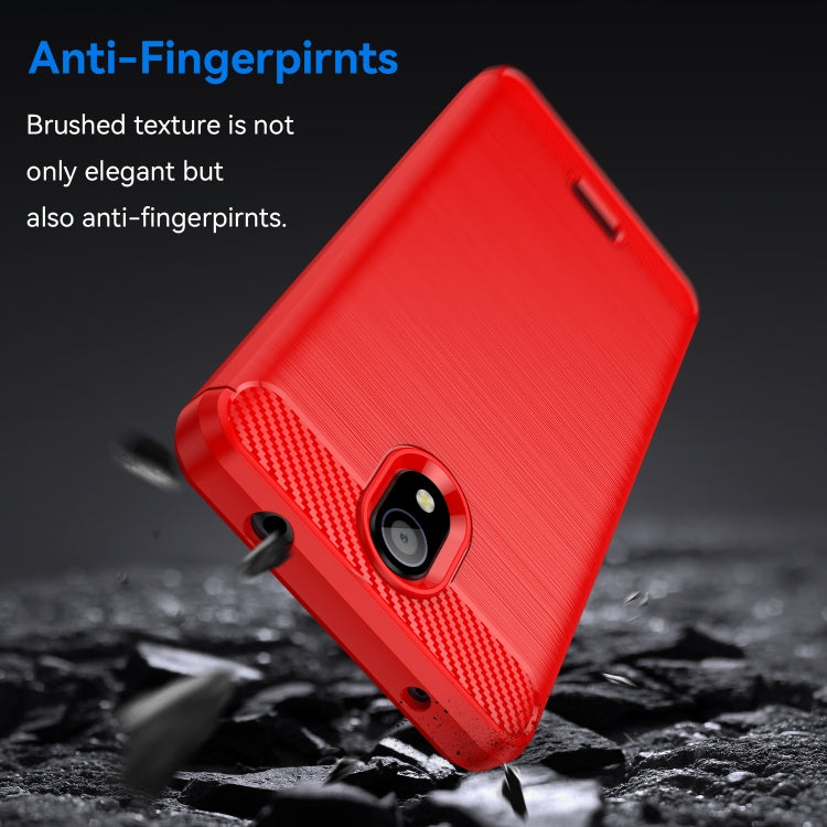 For Nokia C100 Brushed Texture Carbon Fiber TPU Phone Case
