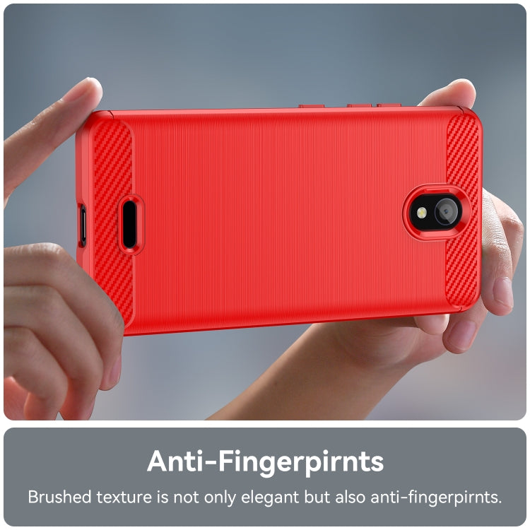 For Nokia C100 Brushed Texture Carbon Fiber TPU Phone Case