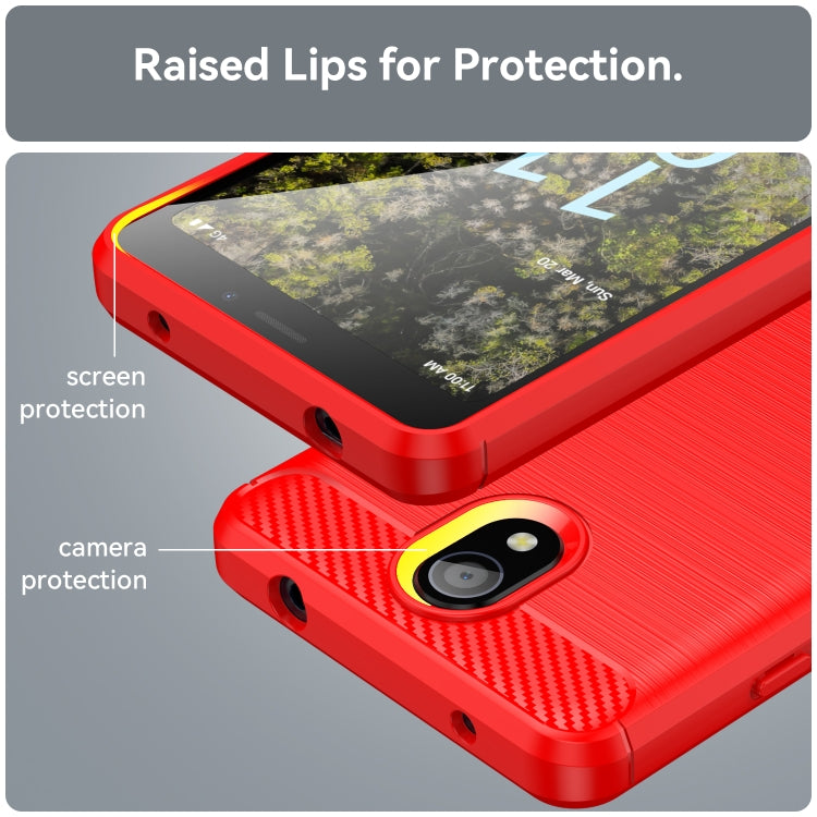 For Nokia C100 Brushed Texture Carbon Fiber TPU Phone Case