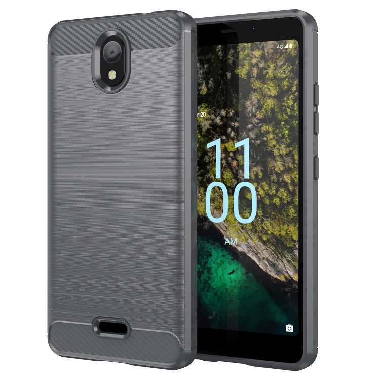 For Nokia C100 Brushed Texture Carbon Fiber TPU Phone Case