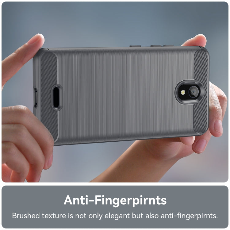 For Nokia C100 Brushed Texture Carbon Fiber TPU Phone Case