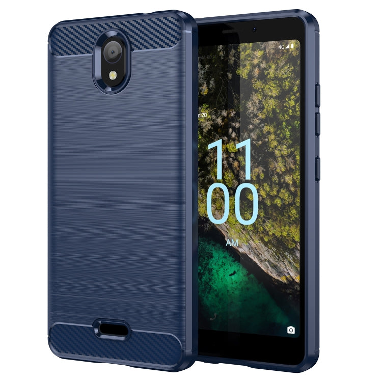 For Nokia C100 Brushed Texture Carbon Fiber TPU Phone Case