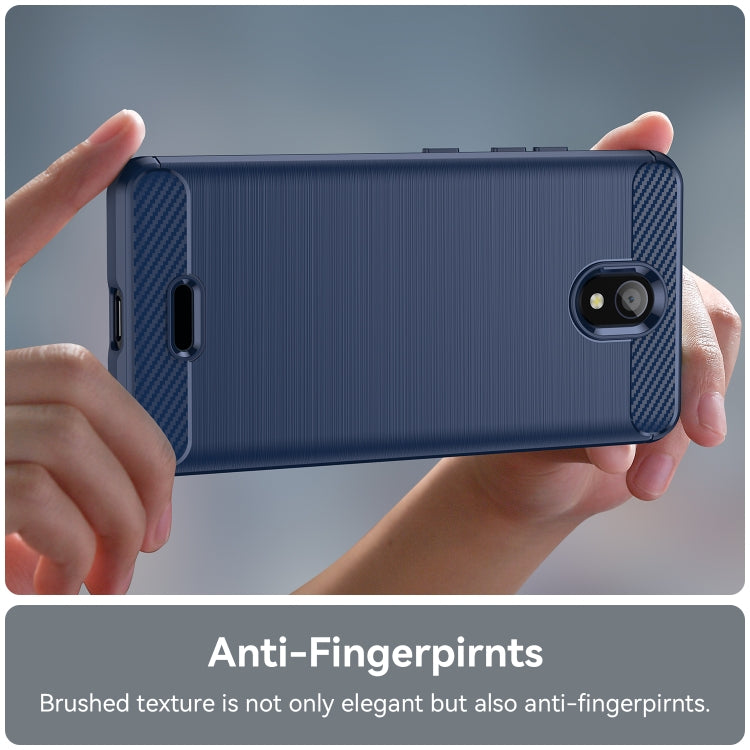 For Nokia C100 Brushed Texture Carbon Fiber TPU Phone Case