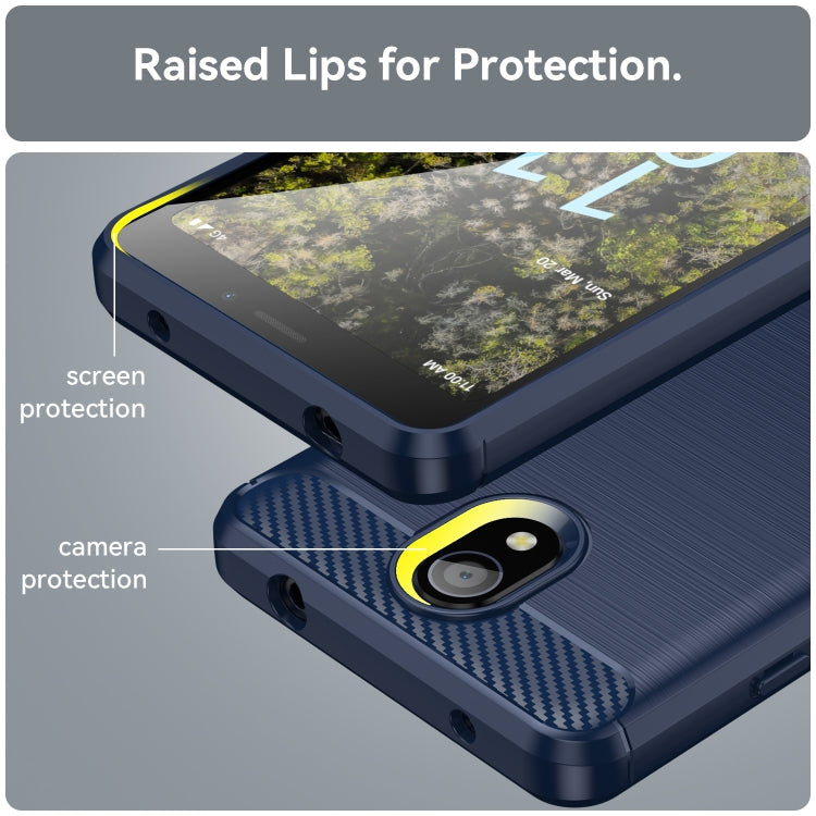 For Nokia C100 Brushed Texture Carbon Fiber TPU Phone Case