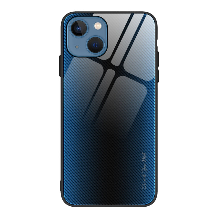 For iPhone 14 Texture Gradient Glass TPU Phone Case