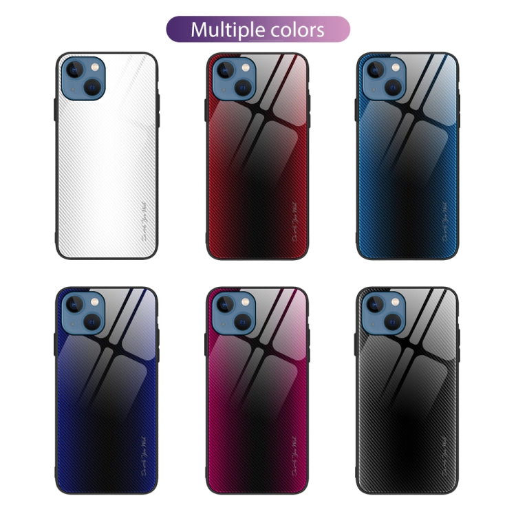 For iPhone 14 Texture Gradient Glass TPU Phone Case