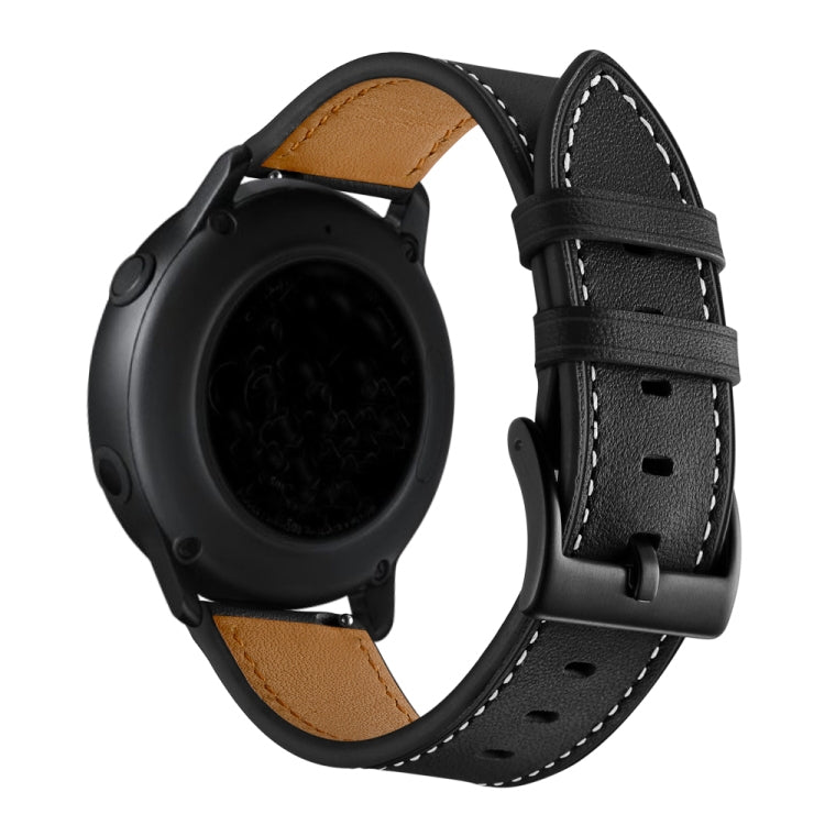 For Huawei Watch GT3 Pro 43mm / 46mm 20mmFirst Layer Leather Sewing Thread Watch Band