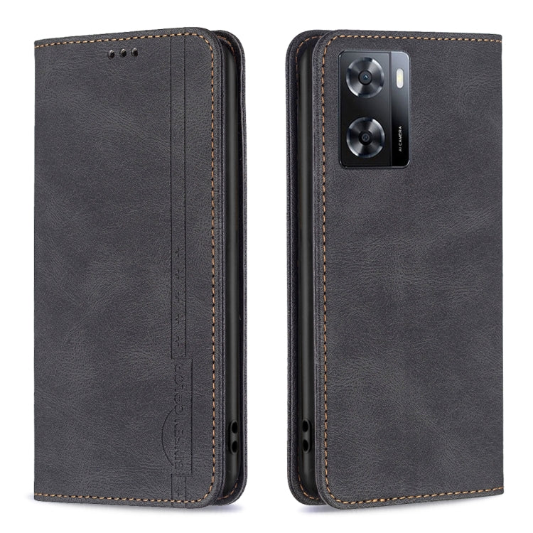 For OPPO A57 4G Magnetic RFID Blocking Anti-Theft Leather Phone Case