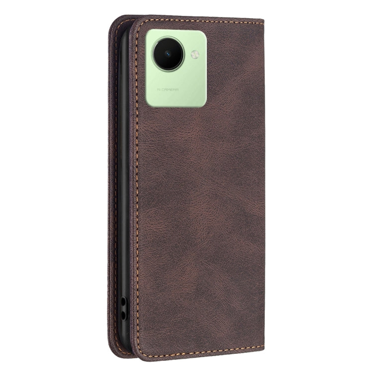 For Realme C30 Magnetic RFID Blocking Anti-Theft Leather Phone Case