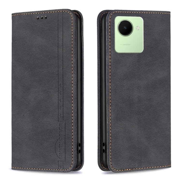 For Realme C30 Magnetic RFID Blocking Anti-Theft Leather Phone Case