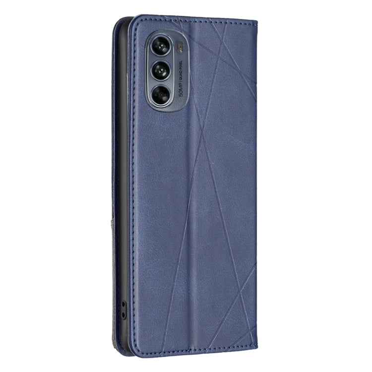 For Motorola Moto G62 Prismatic Invisible Magnetic Leather Phone Case