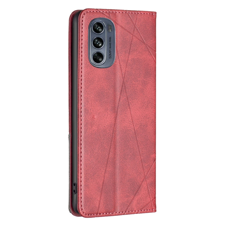 For Motorola Moto G62 Prismatic Invisible Magnetic Leather Phone Case