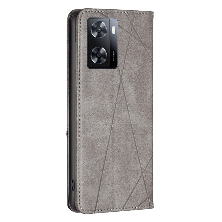 For OPPO A57 4G Prismatic Invisible Magnetic Leather Phone Case