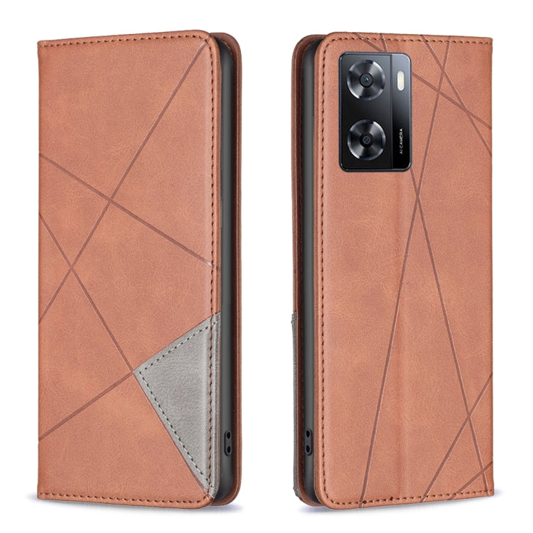 For OPPO A57 4G Prismatic Invisible Magnetic Leather Phone Case