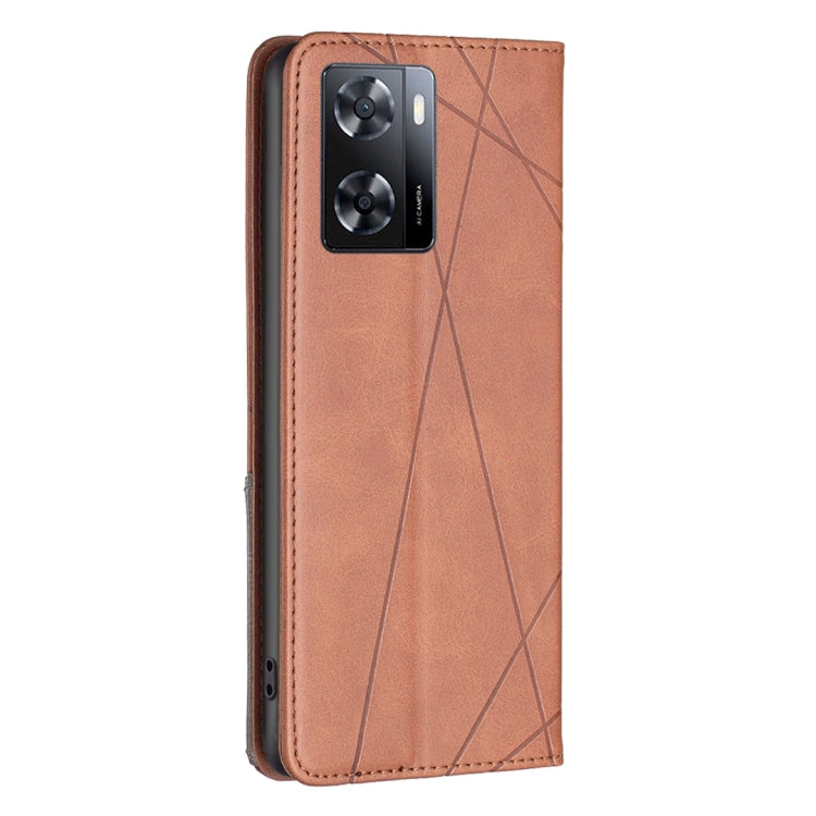 For OPPO A57 4G Prismatic Invisible Magnetic Leather Phone Case