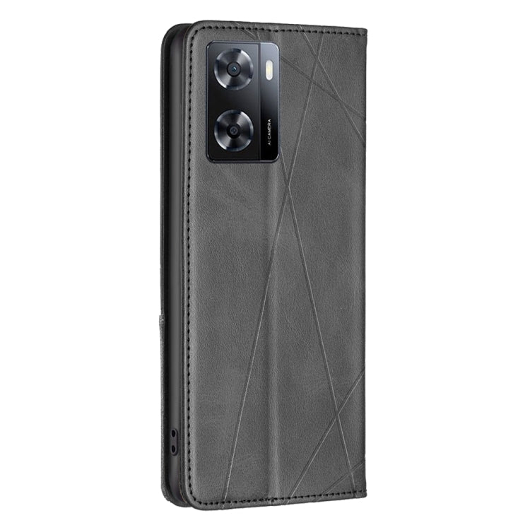 For OPPO A57 4G Prismatic Invisible Magnetic Leather Phone Case