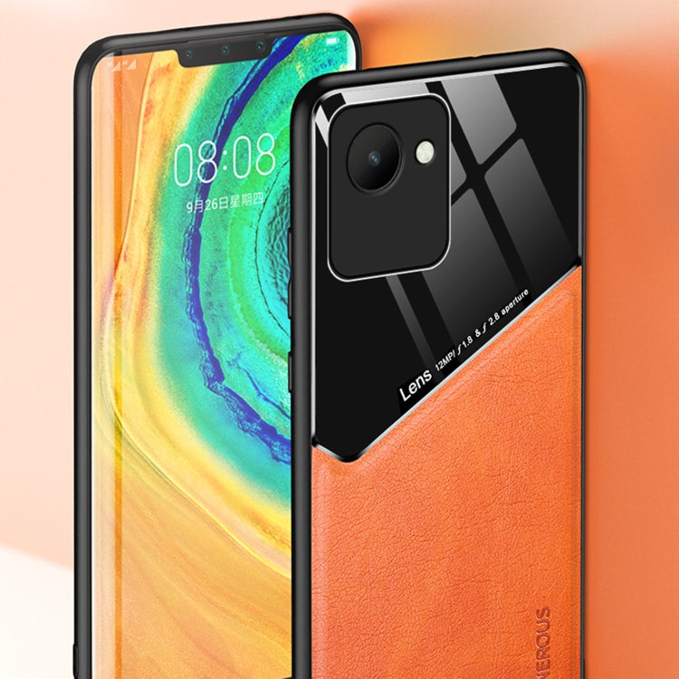 For Realme C30 All-inclusive Leather + Organic Glass Phone Case