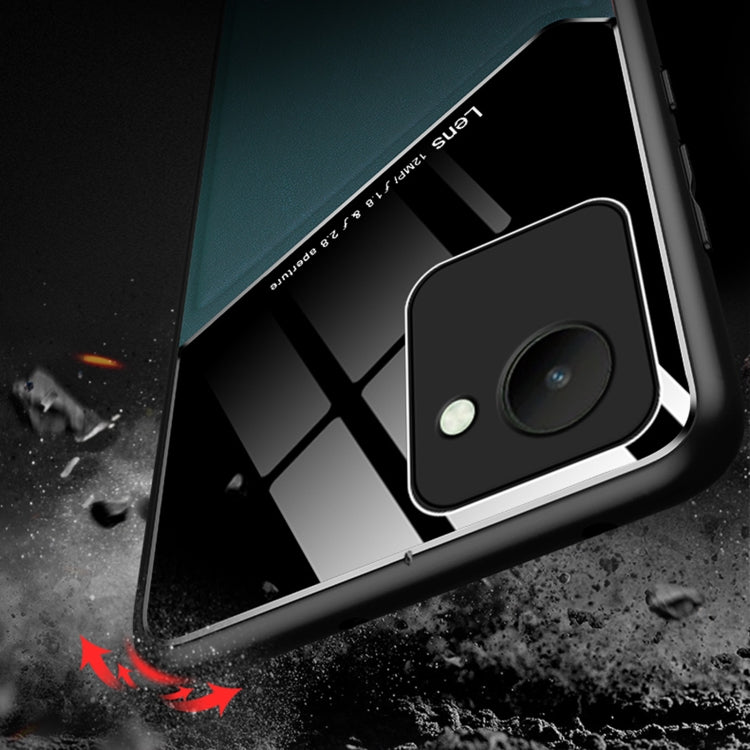 For Realme C30 All-inclusive Leather + Organic Glass Phone Case