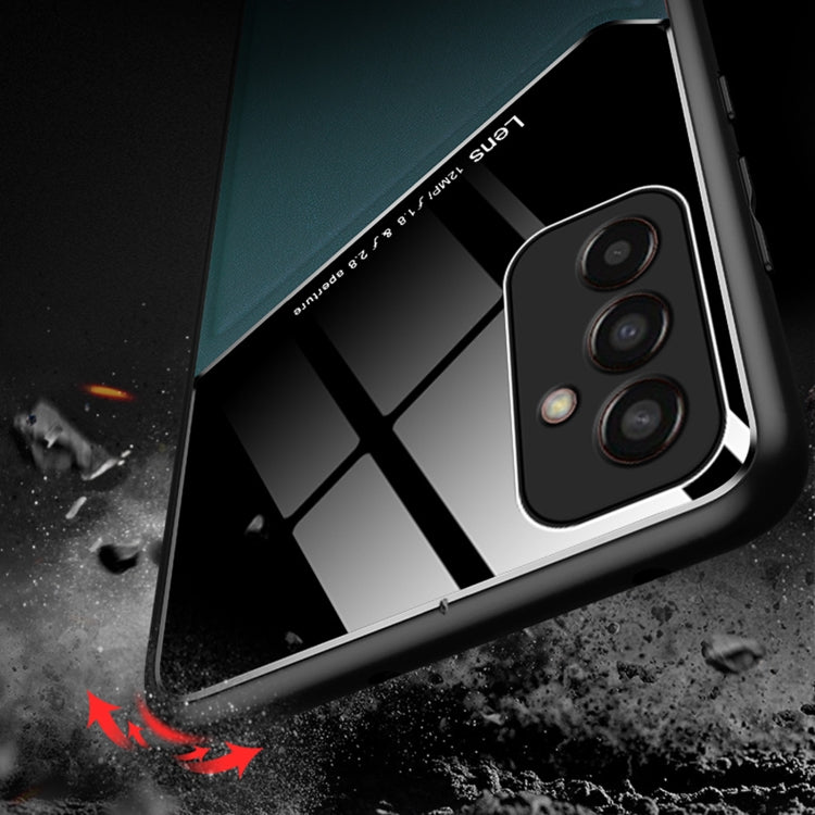 For Samsung Galaxy M13 4G All-inclusive Leather + Organic Glass Phone Case