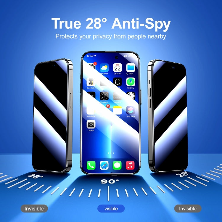 For iPhone 14 JOYROOM 2.5D Screen Printing Full Screen Black Edge Privacy Tempered Glass Film